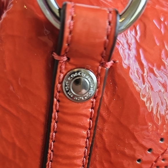 Coach Audrey Small Satchel handbag Orange - Picture 5 of 14